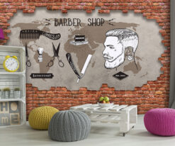 Barber Shop 3d Duvar Poster