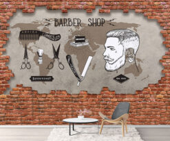 Barber Shop 3d Duvar Poster