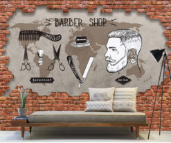 Barber Shop 3d Duvar Poster