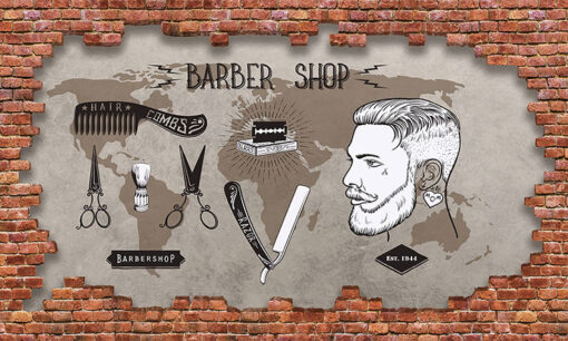 Barber Shop 3d Duvar Poster